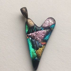 Heart metallic rainbow Pendant